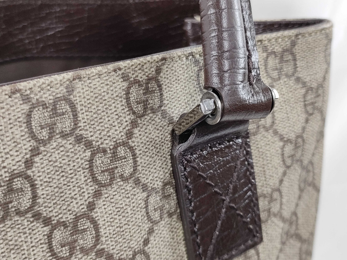 GUCCI GG Supreme Tote Bag 131220 Brown Tote Bag