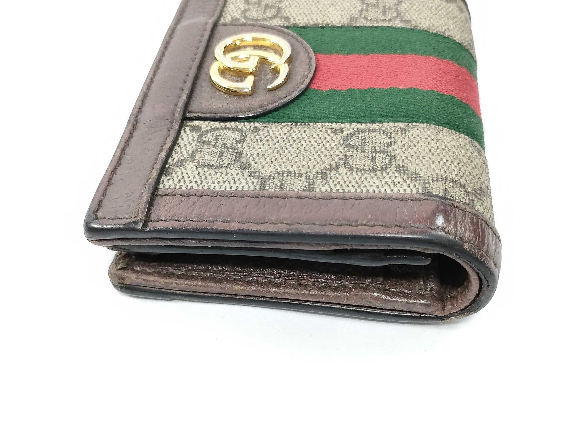 GUCCI Ophidia Sherry Line Folding Wallet GG Supreme Wallet