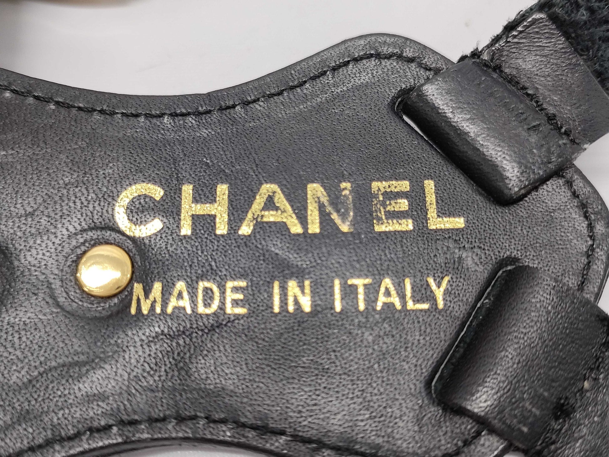 CHANEL Suspenders with Coco Mark Logo, Beige, Black, Other Accessories