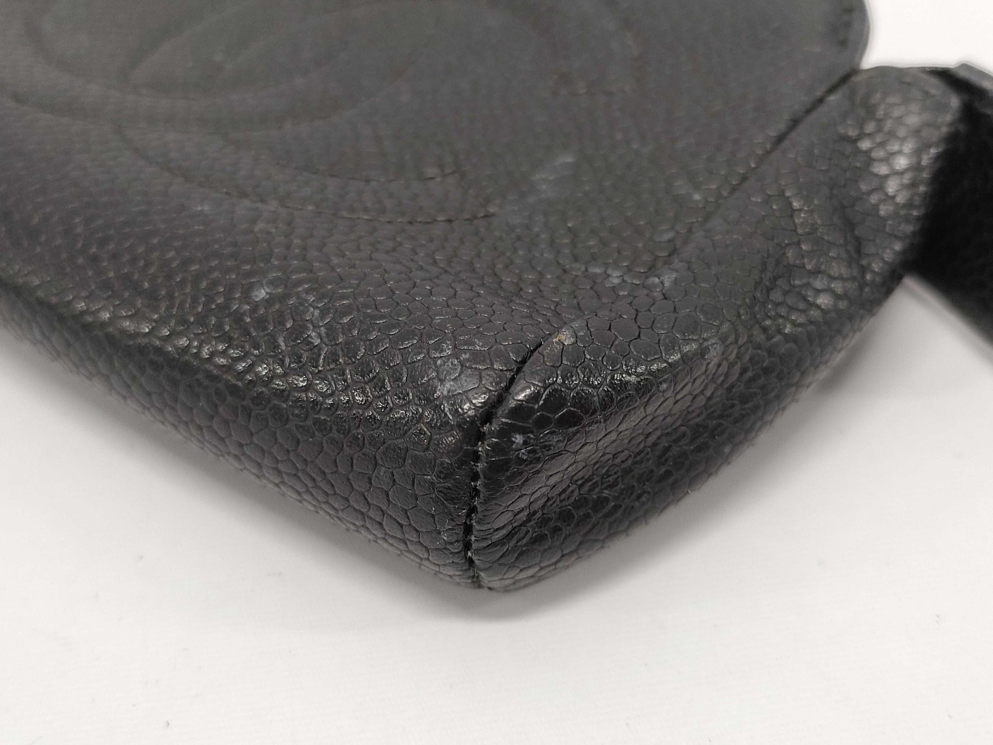 CHANEL Mini Pouch with Large Coco Mark, Caviar Skin, Black