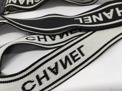 CHANEL Suspenders with Coco Mark Logo in Black Other Accessories