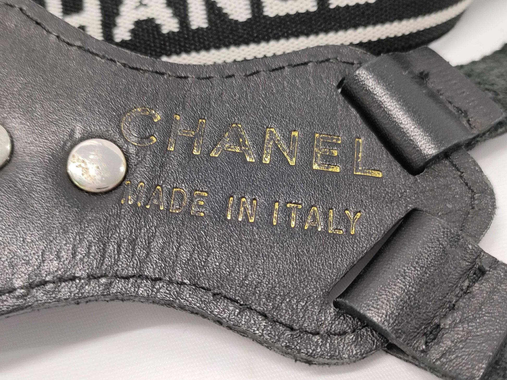 CHANEL Suspenders with Coco Mark Logo in Black Other Accessories