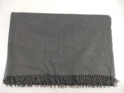 HERMES Large Scarf, 100% Cashmere, Gray