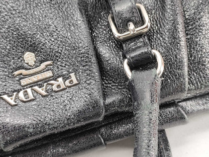 PRADA Prada Lamé 2-Way Bag Black Accessories: Shoulder Strap Handbag