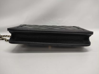 CHANEL Chanel Lambskin Chain Wallet with Random Plate. Accessories: Box and purchase receipt included. Shoulder bag.