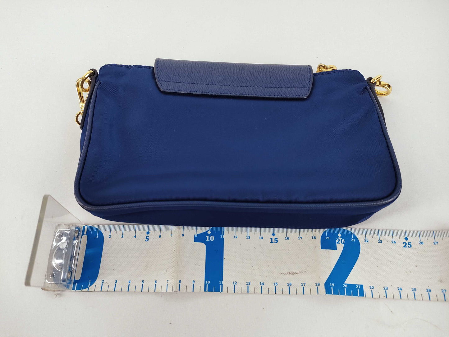 PRADA Nylon Prada Nylon Chain Shoulder Bag 1BH085 Blue