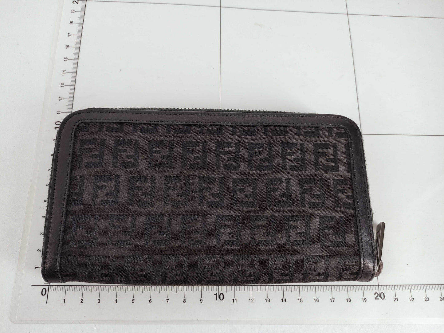 FENDI Zucchino Round Zip Long Wallet