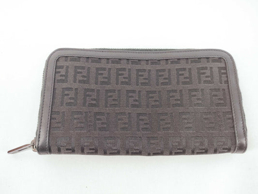 FENDI Zucchino Round Zip Long Wallet