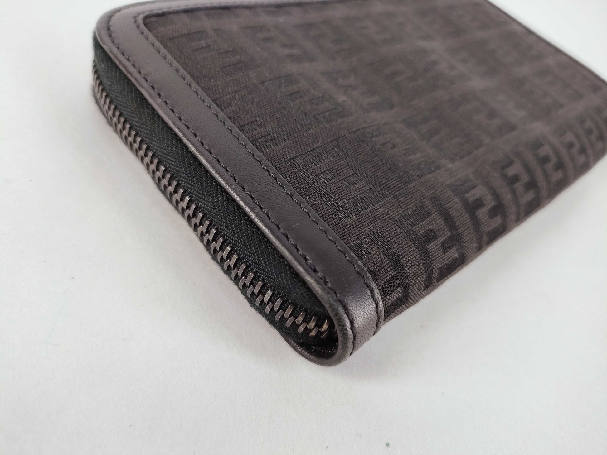 FENDI Zucchino Round Zip Long Wallet