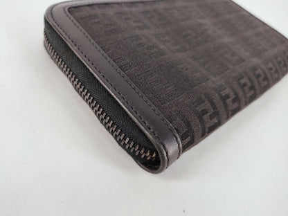 FENDI Zucchino Round Zip Long Wallet