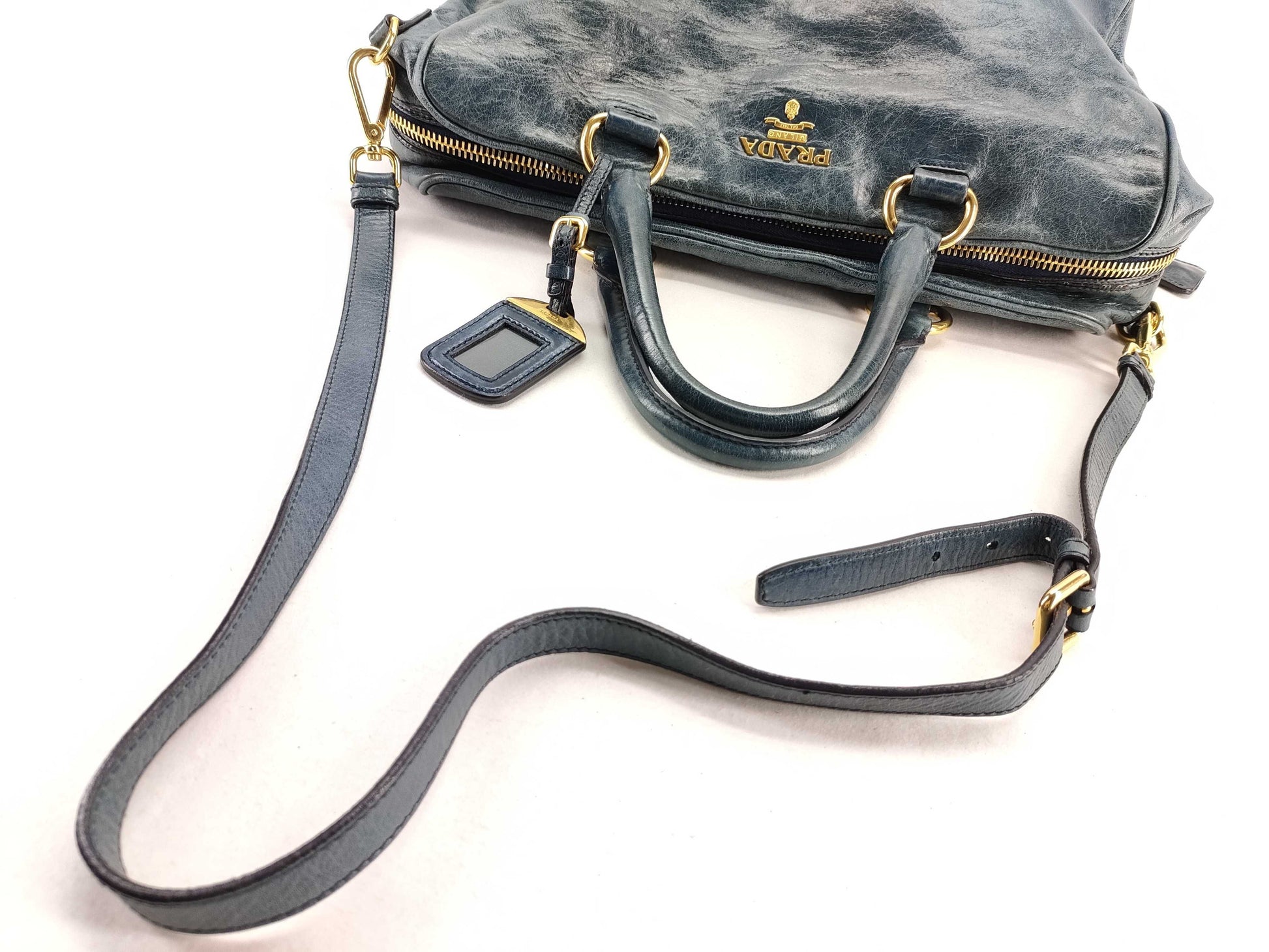 PRADA Prada 2-Way Bag, Navy, BN2324 Boston Bag