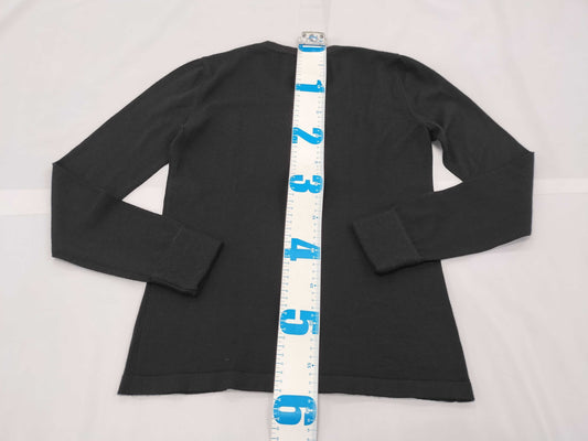 CHANEL CHANEL Knit Top P40352K02944 #34 Windmill Coco Mark Black Cashmere and Silk Top