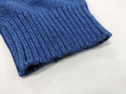 CHANEL CHANEL Dress P57393K07487 Size 34 100% Cashmere Pearl Button Blue Dress