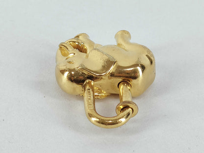 HERMES Cadena Bag Charm Elephant Gold Charm