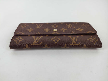 LOUIS VUITTON Monogram Louis Vuitton Long Wallet Porte Monnaie Credit Monogram 874 Wallet