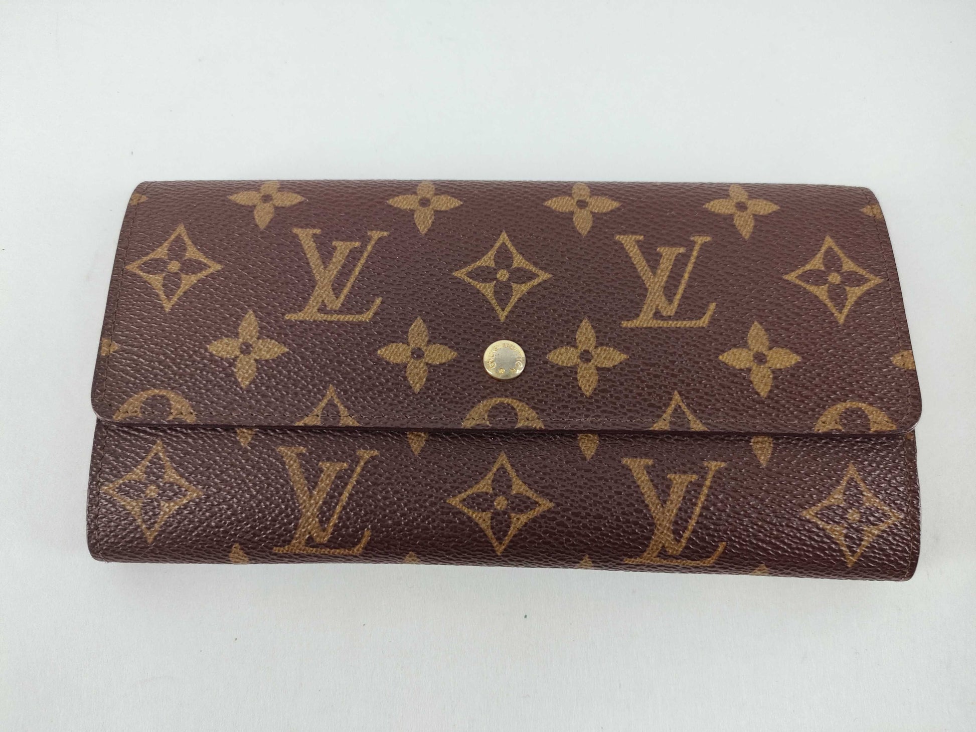 LOUIS VUITTON Monogram Louis Vuitton Long Wallet Porte Monnaie Credit Monogram 874 Wallet