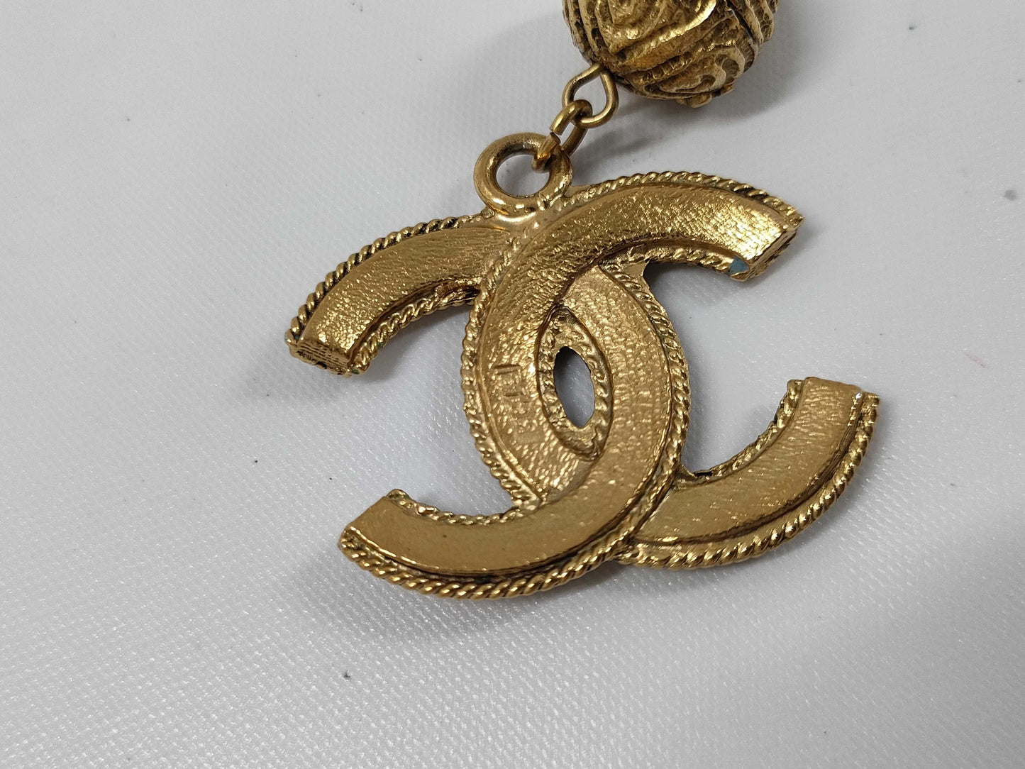 CHANEL CHANEL Coco Mark Ball Necklace 1985 Gold Necklace