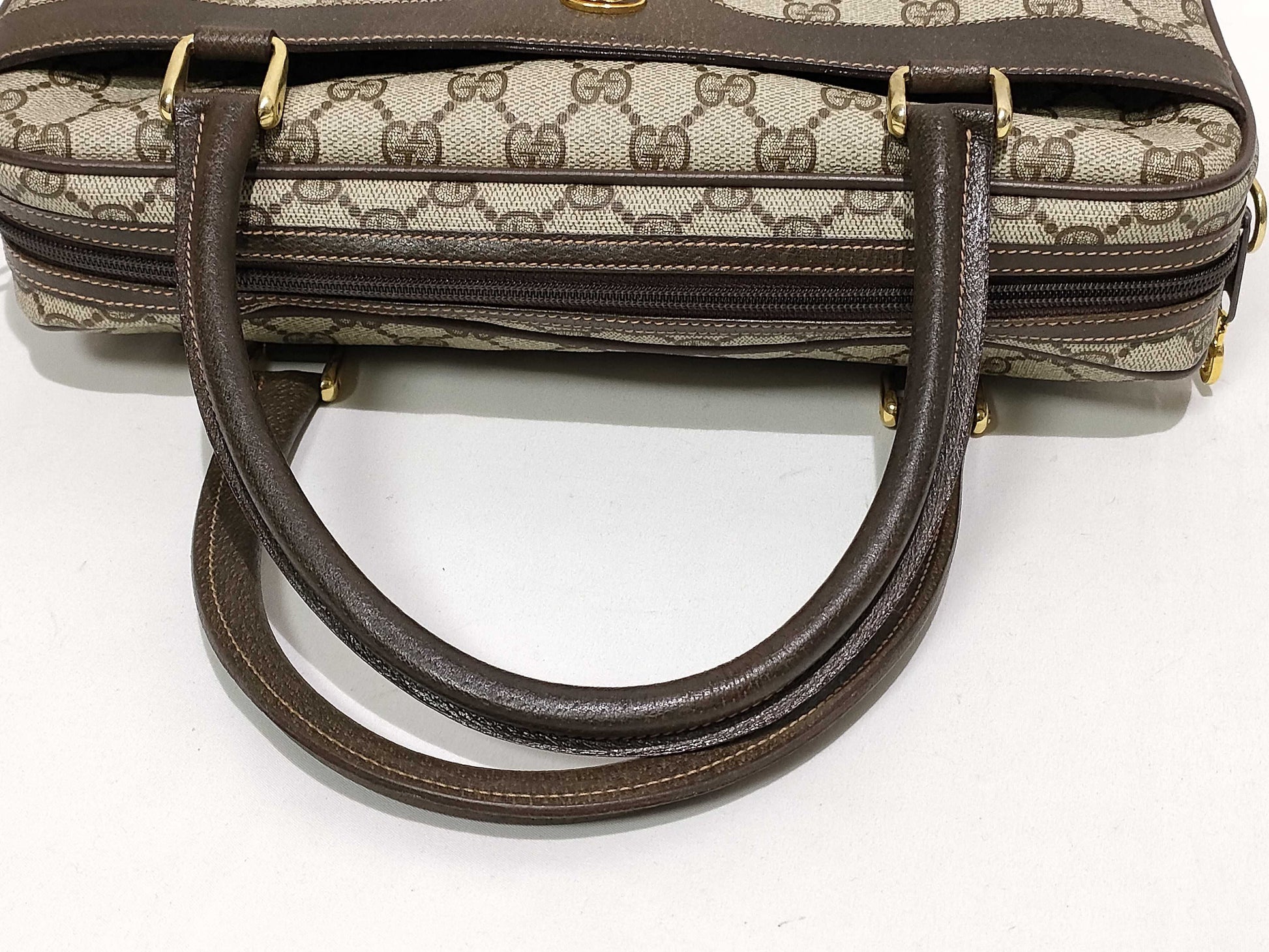 GUCCI Old Gucci GG Pattern Handbag with Shoulder Strap