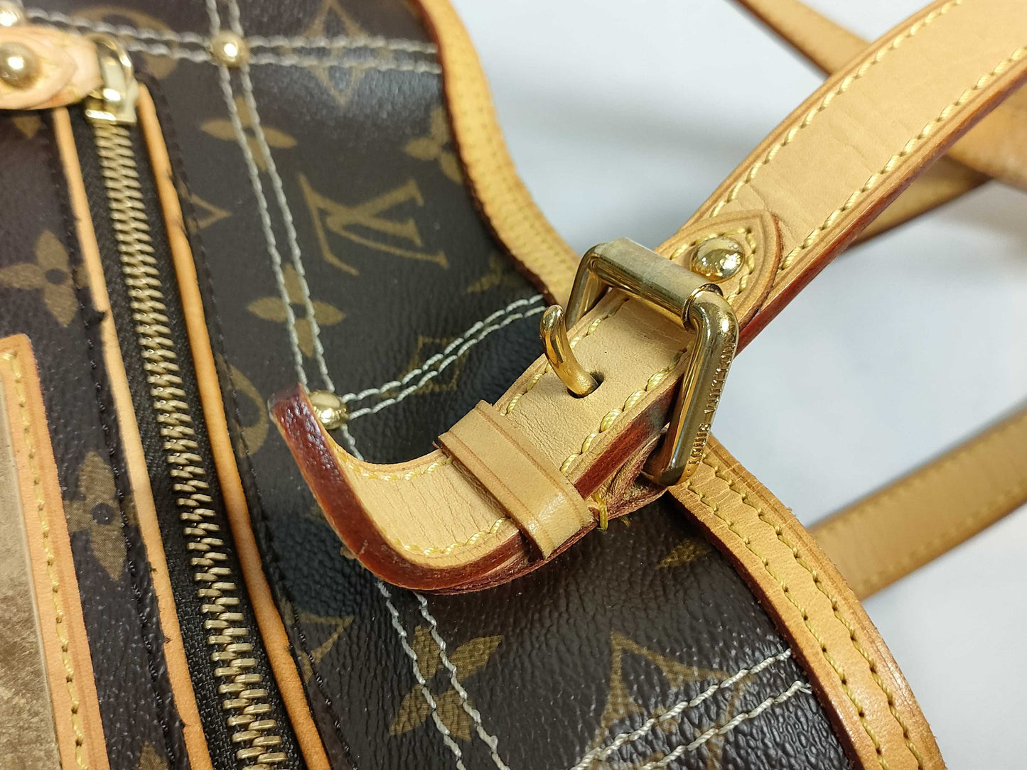 LOUIS VUITTON Monogram Rivet AR0047 Handbag