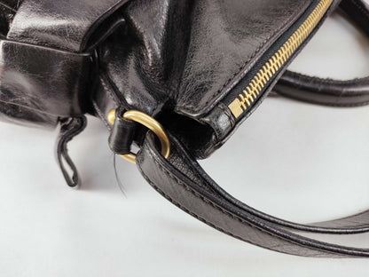 Miu Miu 2-Way Handbag with Side Ribbon Leather Handbag