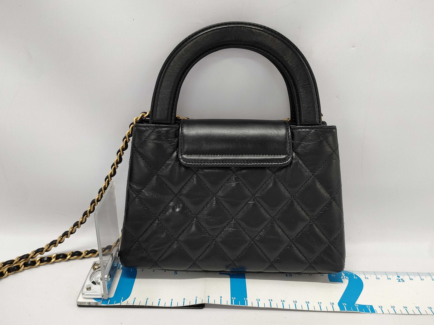 CHANEL Matelasse 2-Way Handbag with Gold Hardware, Chain Shoulder Bag, W19cm, AS4416, Serial Number Plate, Black