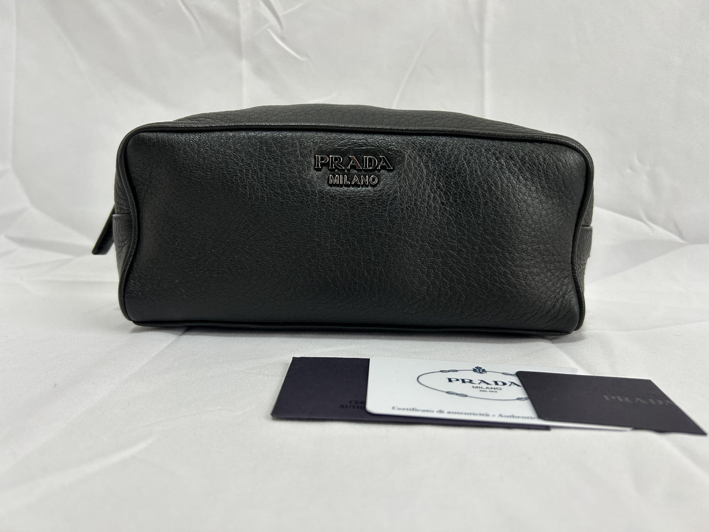 PRADA Leather Pouch Second Bag Pouch
