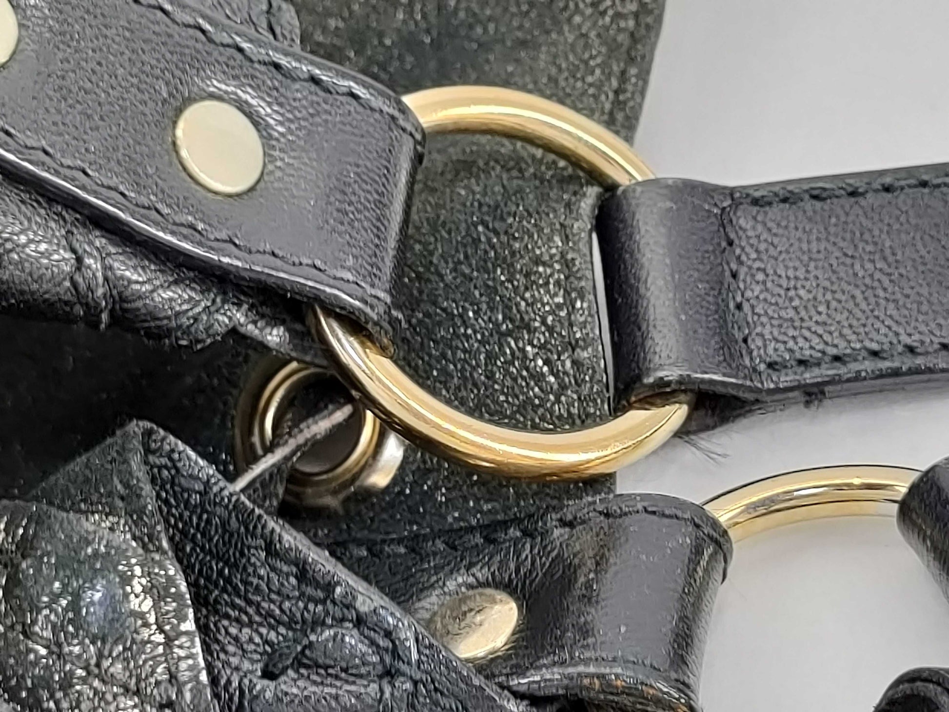 SAINT LAURENT Neo Double Drawstring Handbag in Black Leather