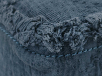 CHANEL CHANEL Tote Bag Navy Cotton x Leather Chain Shoulder/2-Way Tote Bag