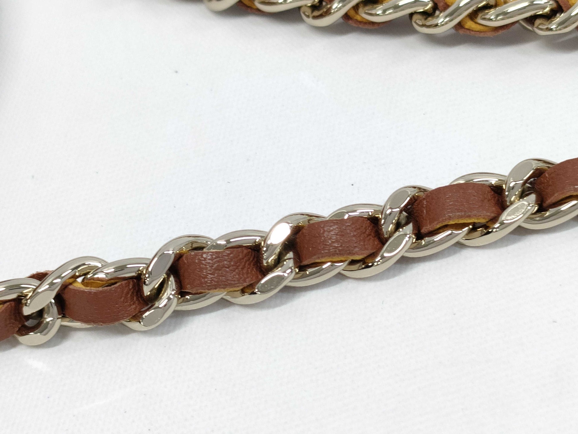 CHANEL CHANEL Shoulder Bag Chain Clutch/Matelasse AP2682 Brown x Yellow Lambskin 2-Way/Chain Shoulder Bag/Matte Gold Hardware/Mirror Shoulder Bag