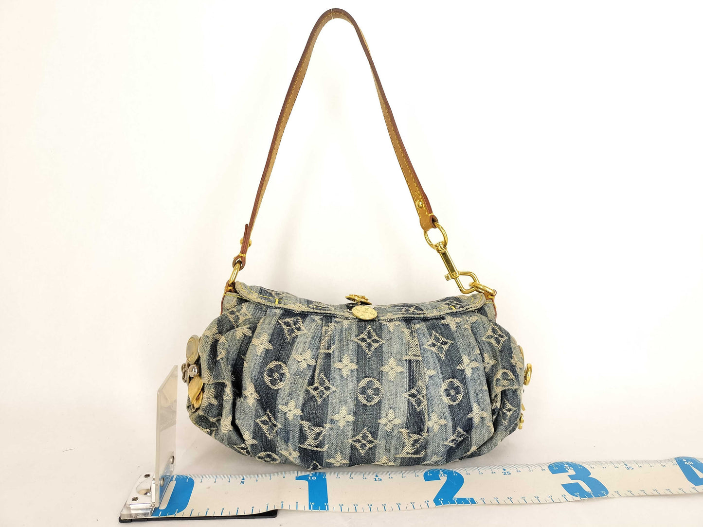 LOUIS VUITTON Monogram Denim LOUIS VUITTON JUDY BLAME Collaboration Monogram Denim Mini Pretty Raye Customized Shoulder Bag M95322 SR1026