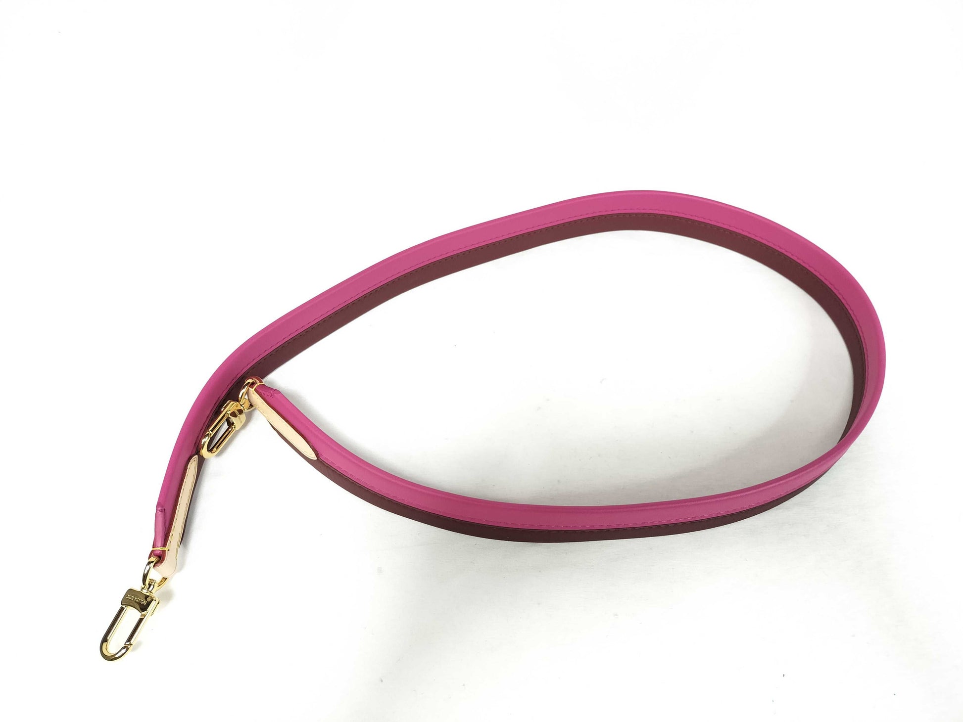 LOUIS VUITTON Signature Strap Brown/Pink with Gold Hardware