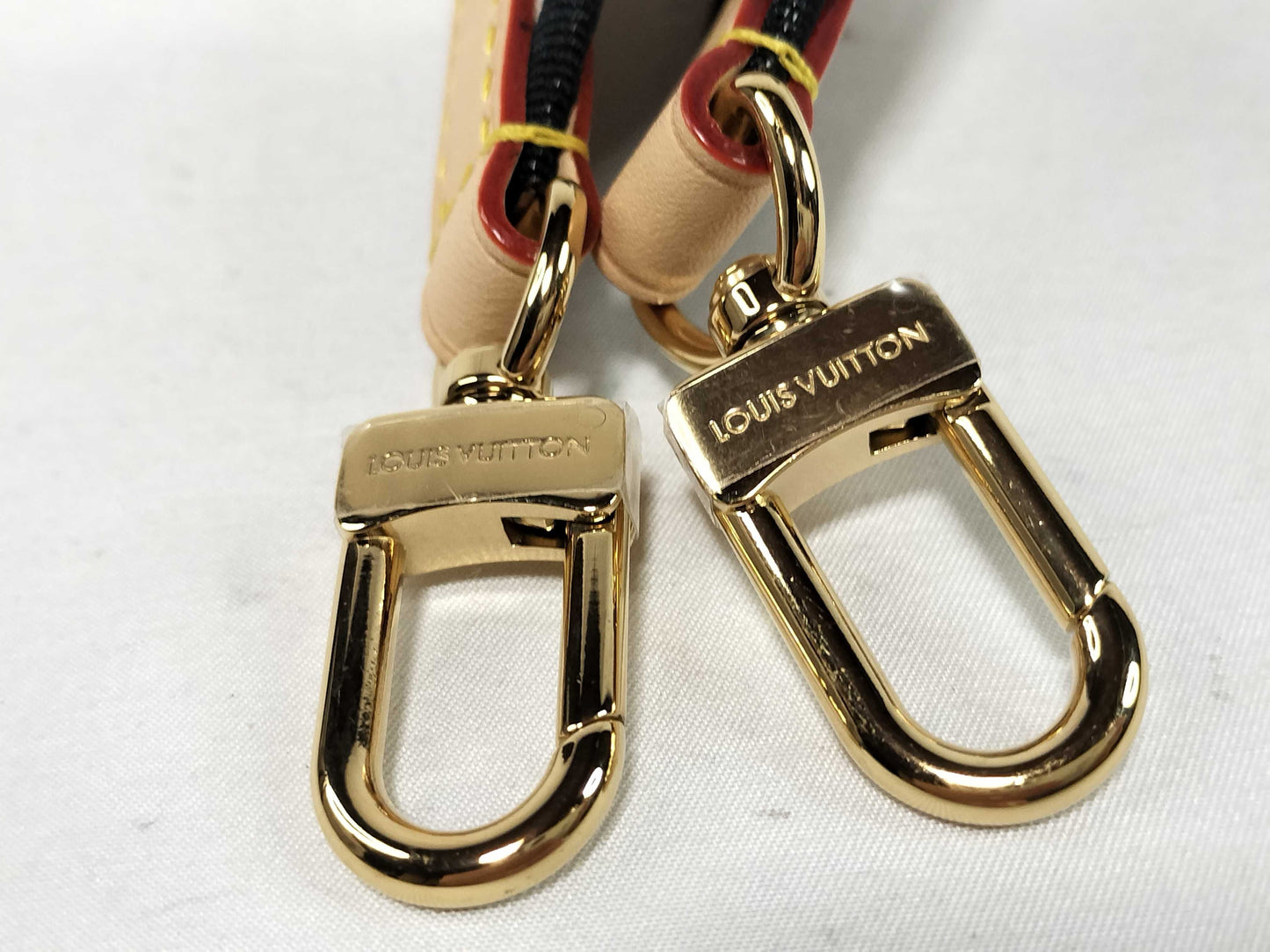 LOUIS VUITTON Signature Strap, Beige/Black/Pink, Signature Canvas with Gold Hardware