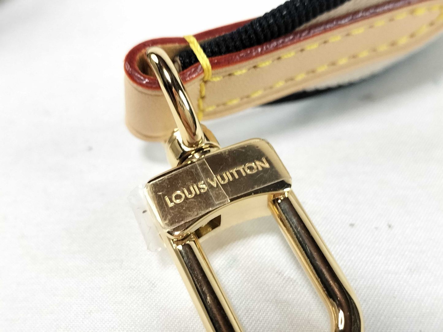 LOUIS VUITTON Signature Strap, Beige/Black/Pink, Signature Canvas with Gold Hardware
