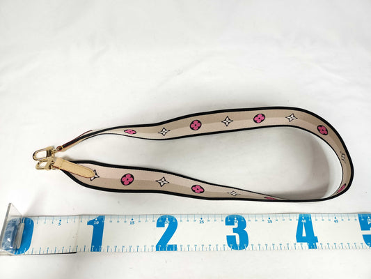 LOUIS VUITTON Signature Strap, Beige/Black/Pink, Signature Canvas with Gold Hardware