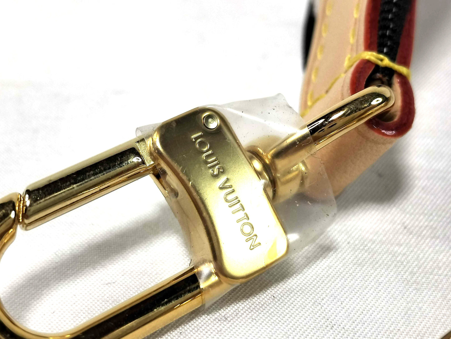 LOUIS VUITTON Signature Strap, Beige/Black/Pink, Signature Canvas with Gold Hardware