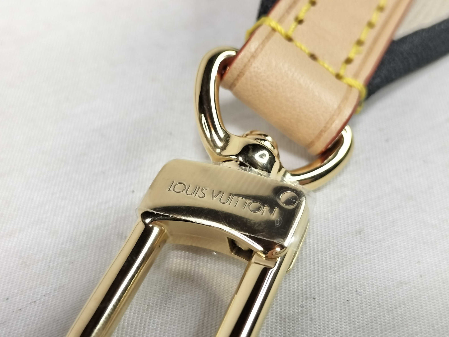 LOUIS VUITTON Signature Strap, Beige/Black/Pink, Signature Canvas with Gold Hardware