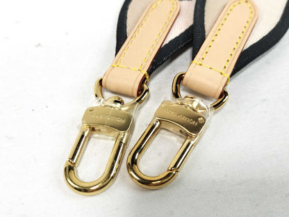 LOUIS VUITTON Signature Strap, Beige/Black/Pink, Signature Canvas with Gold Hardware