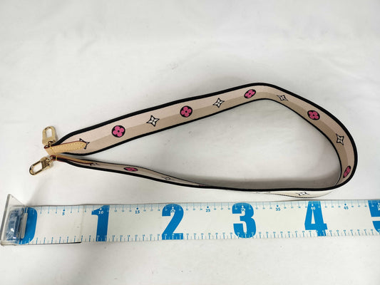 LOUIS VUITTON Signature Strap, Beige/Black/Pink, Signature Canvas with Gold Hardware