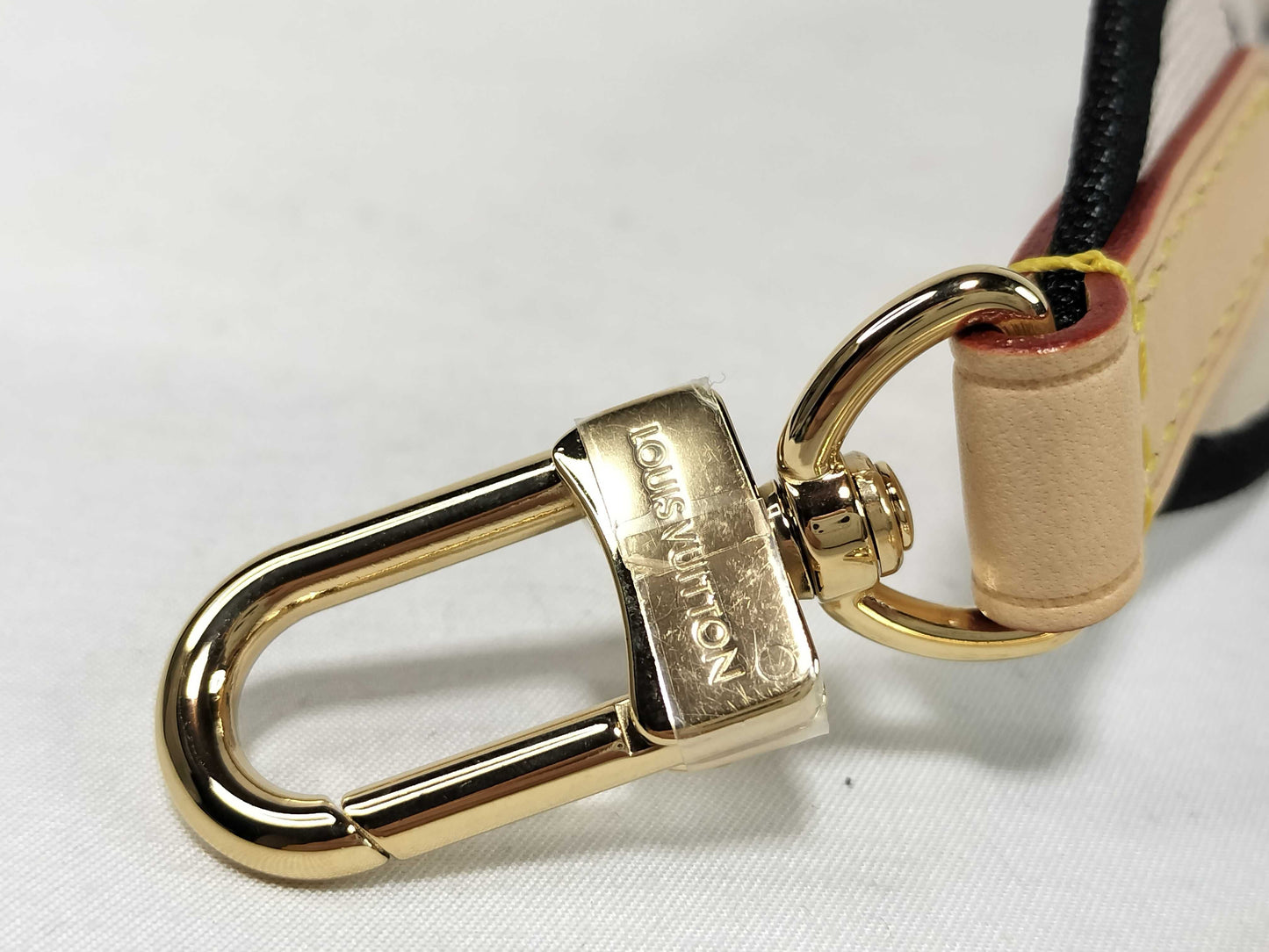 LOUIS VUITTON Signature Strap, Beige/Black/Pink, Signature Canvas with Gold Hardware