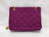 CHANEL Double Quilted Square Tote, Purple, Quilted Jersey Canvas, Gold Hardware, Shoulder Bag
