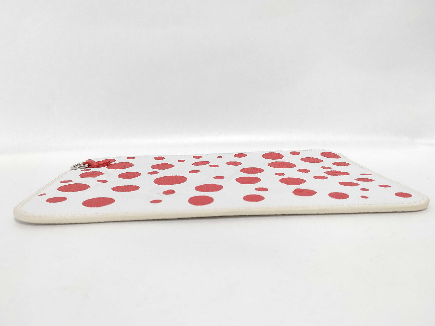 LOUIS VUITTON Monogram Empreinte Louis Vuitton Yayoi Kusama Infinity Dot Neverfull Pouch White/Red Monogram Empreinte Infinity Dot Silver Hardware Pouch