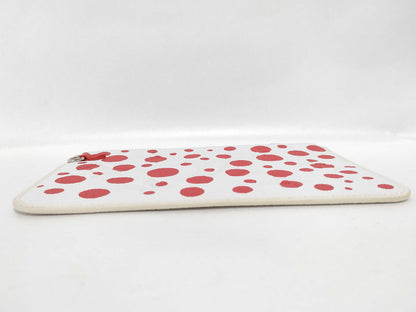 LOUIS VUITTON Monogram Empreinte Louis Vuitton Yayoi Kusama Infinity Dot Neverfull Pouch White/Red Monogram Empreinte Infinity Dot Silver Hardware Pouch