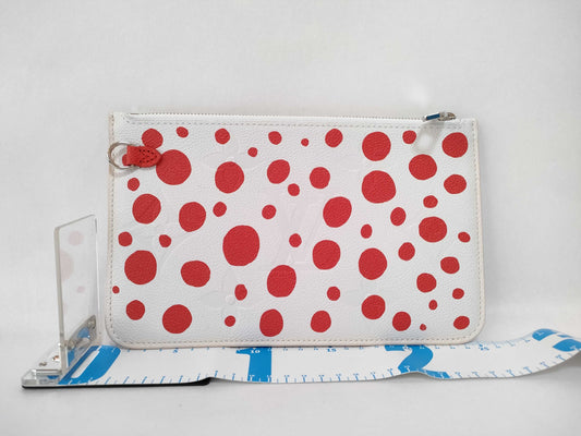 LOUIS VUITTON Monogram Empreinte Louis Vuitton Yayoi Kusama Infinity Dot Neverfull Pouch White/Red Monogram Empreinte Infinity Dot Silver Hardware Pouch