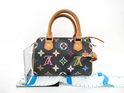 LOUIS VUITTON Monogram Multicolore Louis Vuitton Mini Speedy Black Multicolore Monogram Gold Hardware Handbag