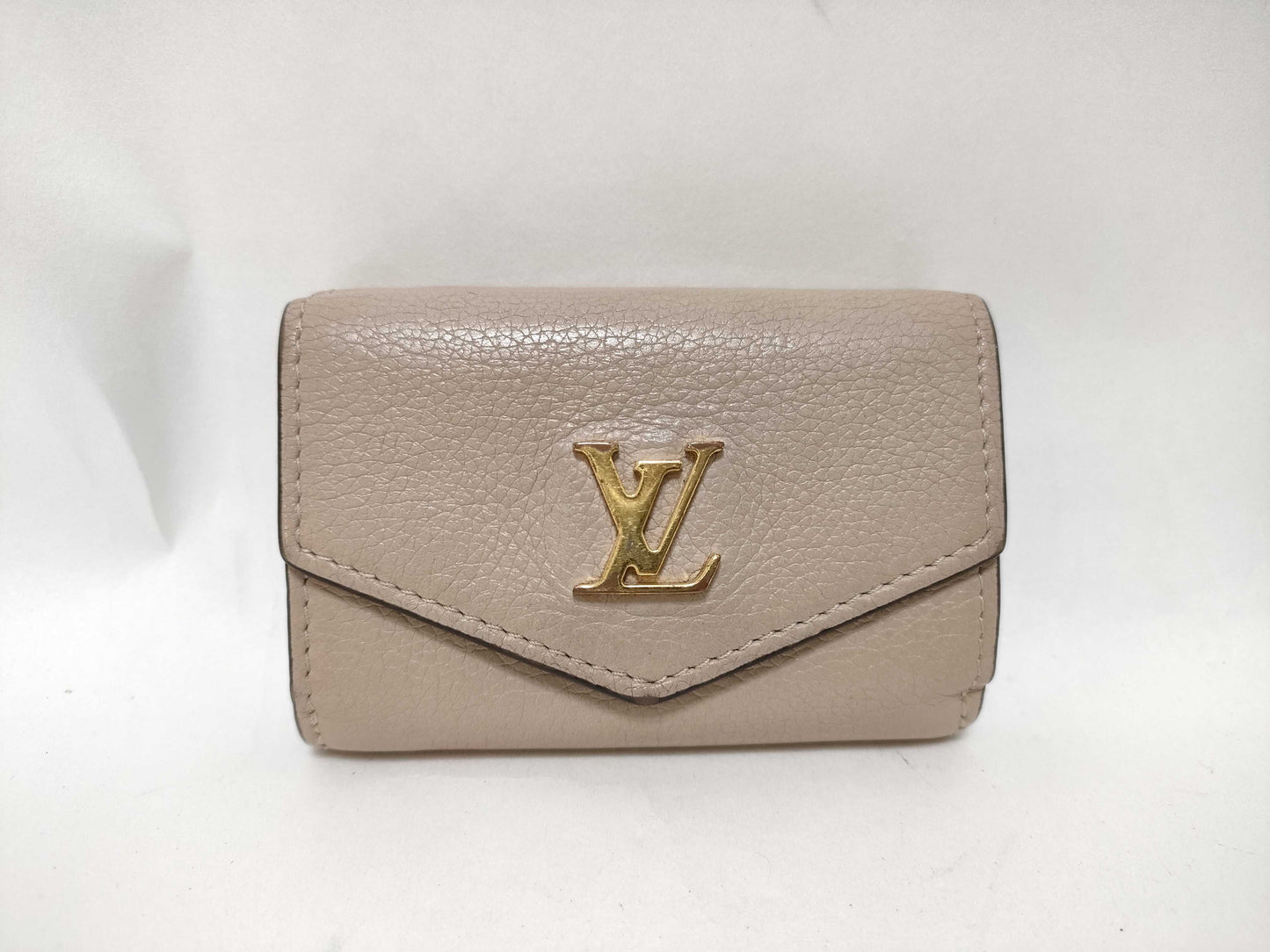 LOUIS VUITTON Louis Vuitton Louis Vuitton Portefeuille Lock Mini Beige Wallet