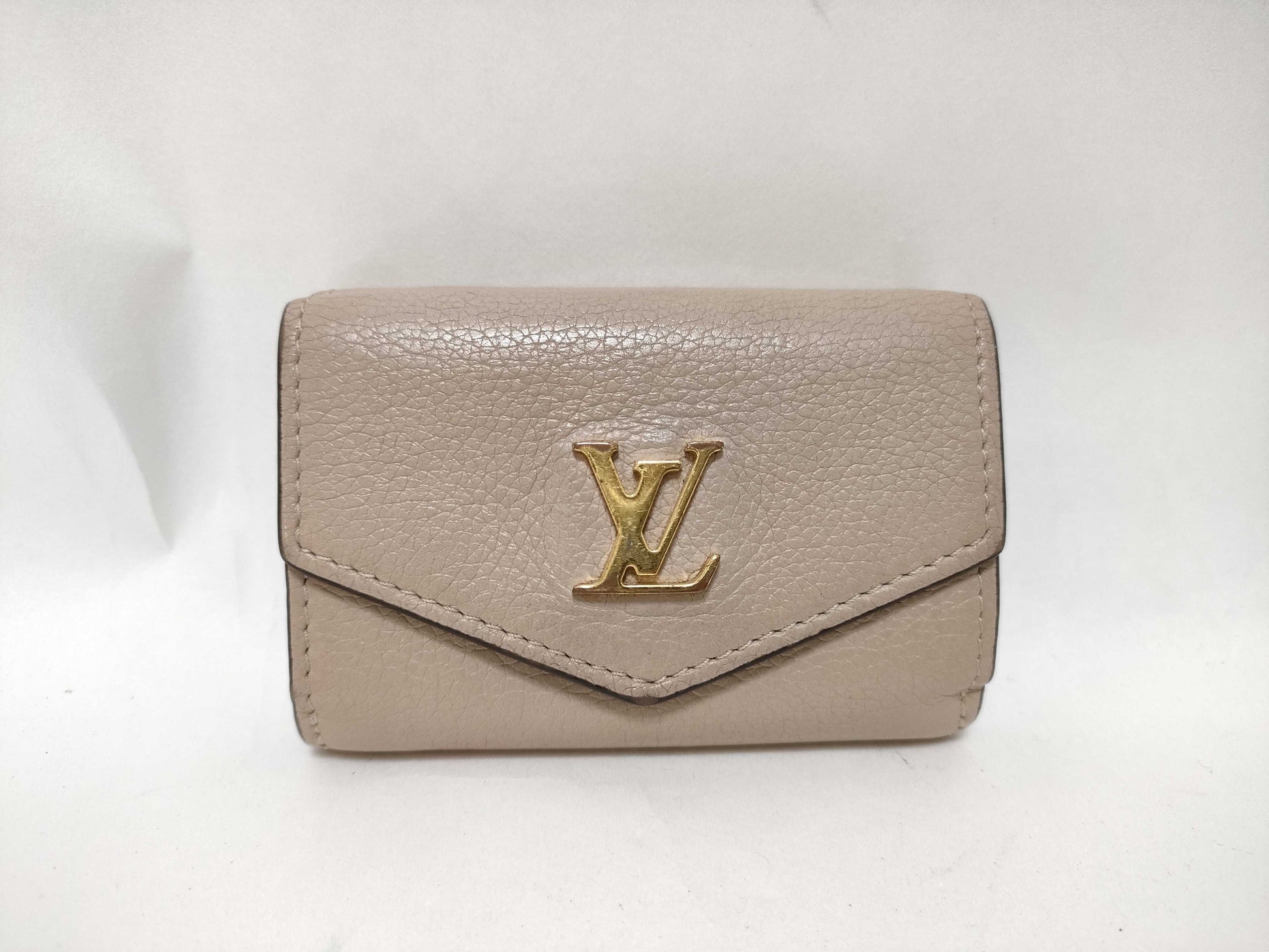 LOUIS VUITTON Louis Vuitton Louis Vuitton Portefeuille Lock Mini Beige Wallet