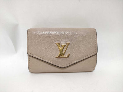 LOUIS VUITTON Louis Vuitton Louis Vuitton Portefeuille Lock Mini Beige Wallet
