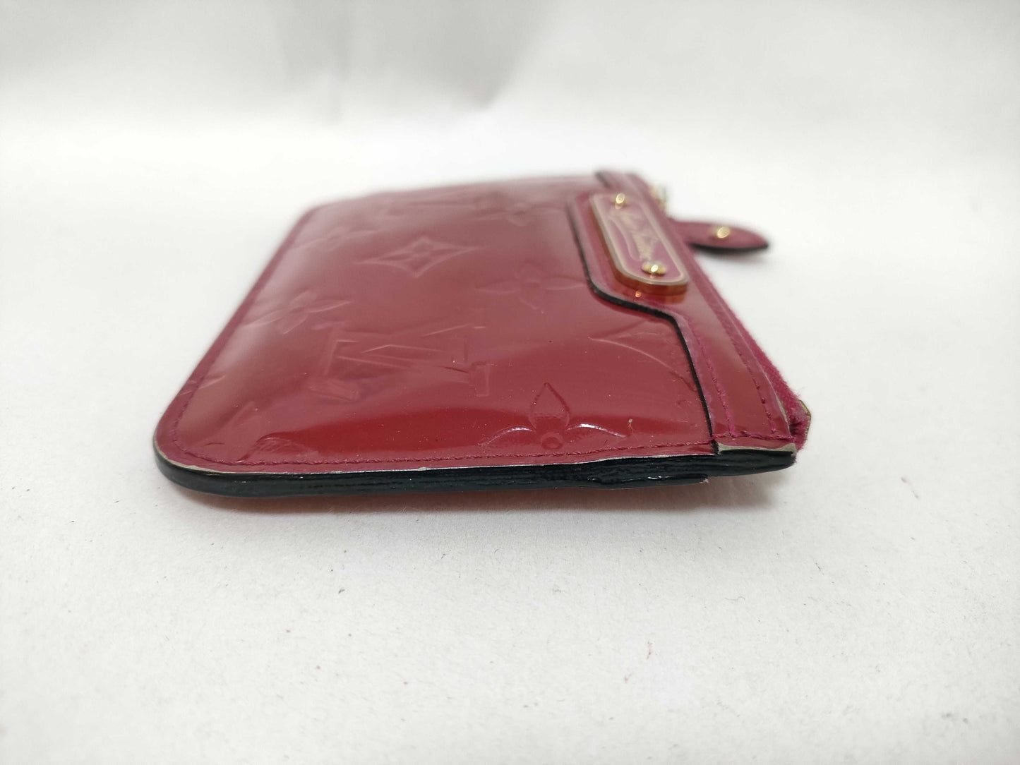 LOUIS VUITTON Vernis Pochette Cle Red Key Case/Coin Case