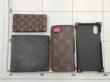 LOUIS VUITTON Monogram Mini Key Case, Folding Wallet, and iPhone Case Set of 4