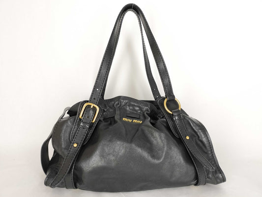 Miu Miu Ribbon Leather Handbag